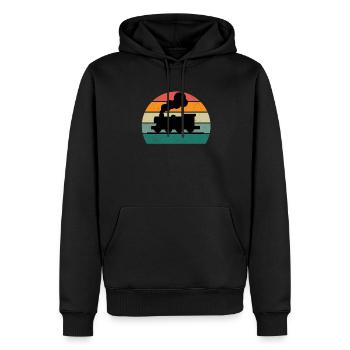 train locomotive locomotive locomotive conducteur de train conducteur - Sweat à capuche Premium bio Homme - noir - Devant - Nico (187cm)
