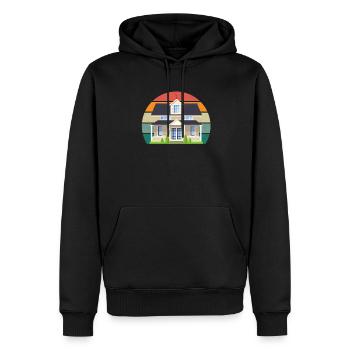 accueil appartement familial appartement maison familiale maison - Sweat à capuche Premium bio Homme - noir - Devant - Nico (187cm)