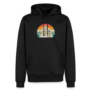 accueil appartement familial appartement maison familiale maison - Sweat à capuche Premium bio Homme - noir - Devant - Nico (187cm)