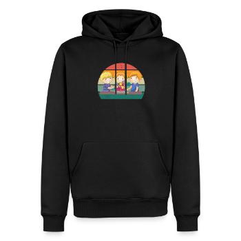 wissenschaft wissenschaftlerin forschung wissen - Männer Premium Bio Hoodie - Schwarz - Vorne - Nico (187cm)