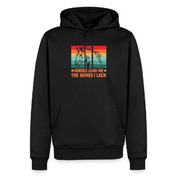 Design équestre et équestre pour les amoureux des chevaux - Sweat à capuche Premium bio Homme - noir - Devant - Nico (187cm)