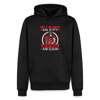 Conception de slogan de soudeur pour les métallurgistes - Sweat à capuche Premium bio Homme - noir - Devant - Nico (187cm)