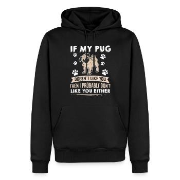 Conception de carlin pour chiens pour les amoureux des chiens - Sweat à capuche Premium bio Homme - noir - Devant - Nico (187cm)