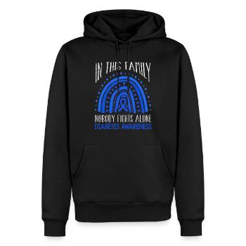 Family Rainbow Diabetes Awareness Blue November - Männer Premium Bio Hoodie - Schwarz - Vorne - Nico (187cm)