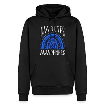 Rainbow Diabetes Awareness Blue Support November - Männer Premium Bio Hoodie - Schwarz - Vorne - Nico (187cm)
