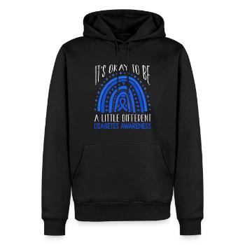 It's Okay Rainbow Diabetes Awareness Blue November - Männer Premium Bio Hoodie - Schwarz - Vorne - Nico (187cm)
