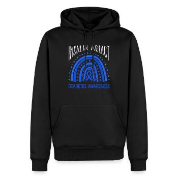 Insulin Rainbow Diabetes Awareness Blue November - Männer Premium Bio Hoodie - Schwarz - Vorne - Nico (187cm)