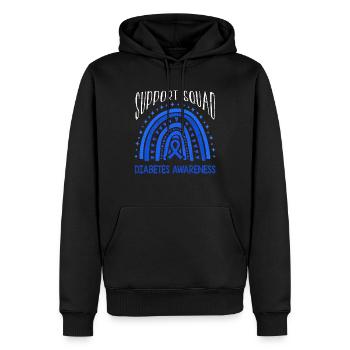 Support Rainbow Diabetes Awareness Blue November - Männer Premium Bio Hoodie - Schwarz - Vorne - Nico (187cm)