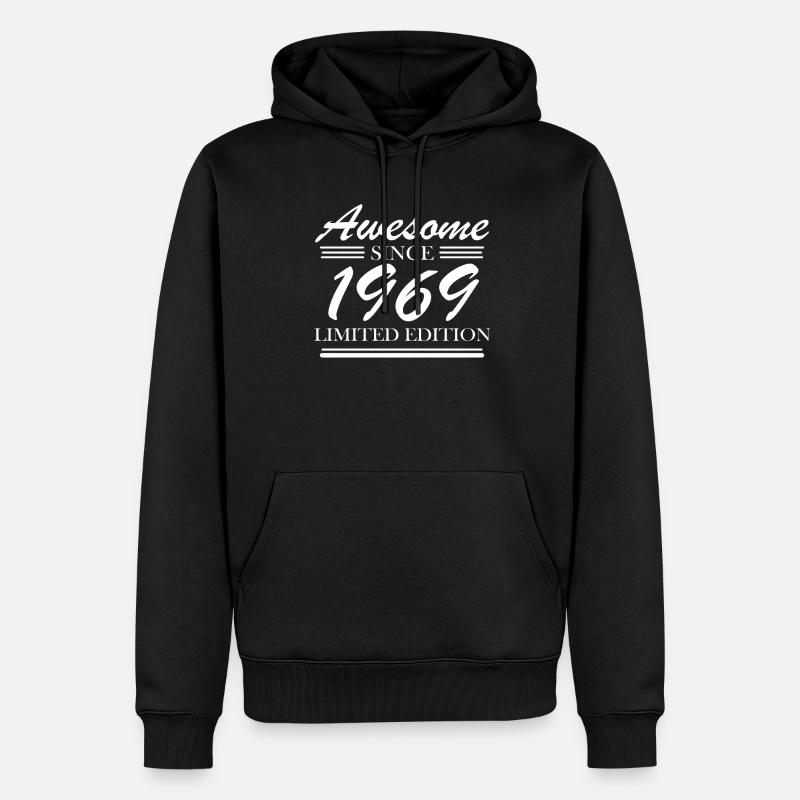 1969 - Sweat à capuche Premium bio Homme - noir