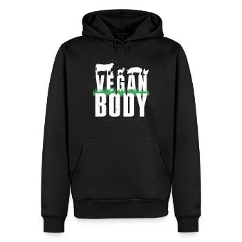 Farm Animals Vegetable Vegetarian Go Vegan Body - Männer Premium Bio Hoodie - Schwarz - Vorne - Nico (187cm)