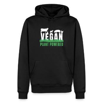 Animaux de ferme Légumes Végétarien Végétalien - Sweat à capuche Premium bio Homme - noir - Devant - Nico (187cm)