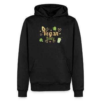 Avocado Heart Vegetable Vegetarian Go Vegan Body - Männer Premium Bio Hoodie - Schwarz - Vorne - Nico (187cm)