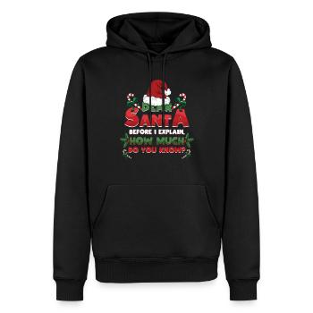December Santa Explain Love Christmas - Männer Premium Bio Hoodie - Schwarz - Vorne - Nico (187cm)
