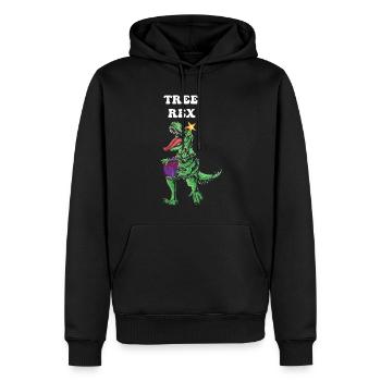 December Dinosaur Tree Raptor Christmas - Männer Premium Bio Hoodie - Schwarz - Vorne - Nico (187cm)