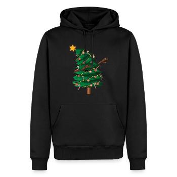 Décembre Noël Dab Dabbing Tree Noël - Sweat à capuche Premium bio Homme - noir - Devant - Nico (187cm)