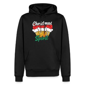 December Drink Beer Lover Spirit Ugly Christmas - Männer Premium Bio Hoodie - Schwarz - Vorne - Nico (187cm)