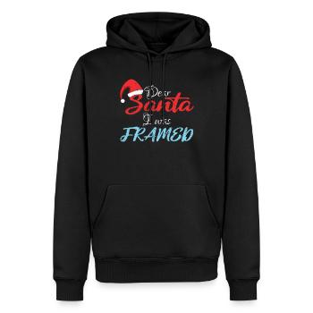 December Santa I Was Framed Naughty Christmas - Männer Premium Bio Hoodie - Schwarz - Vorne - Nico (187cm)