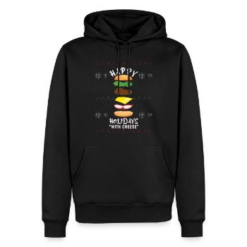 December Burger Cheese Sandwich Ugly Christmas - Männer Premium Bio Hoodie - Schwarz - Vorne - Nico (187cm)