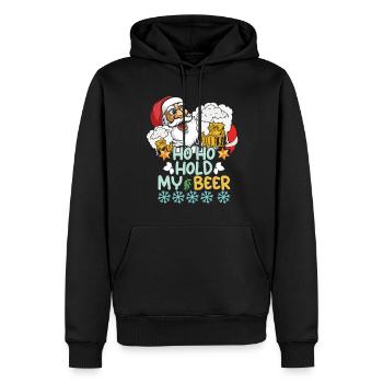 December Drink Beer Lover Santa Ugly Christmas - Männer Premium Bio Hoodie - Schwarz - Vorne - Nico (187cm)