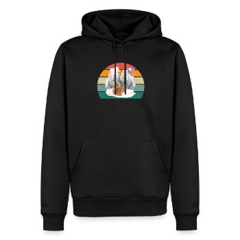 kalt kälte schnee eis schneemann schneeball winter - Männer Premium Bio Hoodie - Schwarz - Vorne - Nico (187cm)
