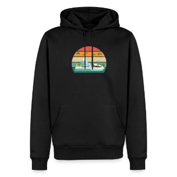 kalt kälte schnee eis schneemann schneeball winter - Männer Premium Bio Hoodie - Schwarz - Vorne - Nico (187cm)