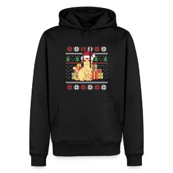 Santa Cat Tree December Holiday Ugly Christmas - Männer Premium Bio Hoodie - Schwarz - Vorne - Nico (187cm)