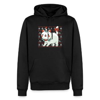 Kawaii Cat Candle December Holiday Ugly Christmas - Männer Premium Bio Hoodie - Schwarz - Vorne - Nico (187cm)
