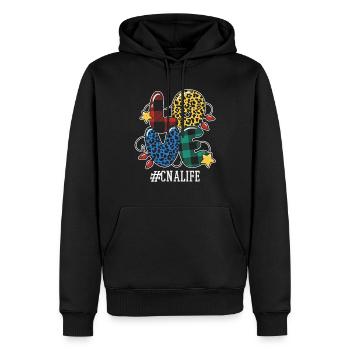 Infirmière auxiliaire Vacances d’hiver Amour Noël - Sweat à capuche Premium bio Homme - noir - Devant - Nico (187cm)
