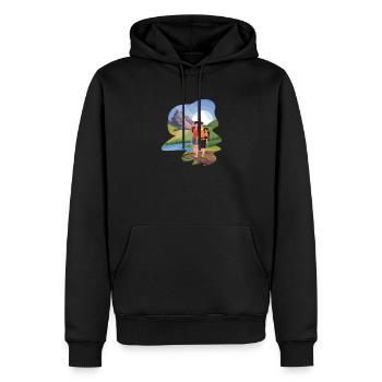 Randonneurs Randonneurs Montagnes Vallée de montagne Vallées Randonnée pédestre - Sweat à capuche Premium bio Homme - noir - Devant - Nico (187cm)