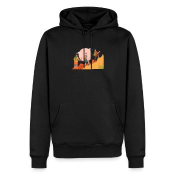 Hikers Hikers Mountains Mountain Valley Valleys Hiking - Men’s Premium Organic Hoodie - black - Front - Nico (187cm)