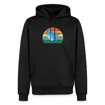Baleines Cétacés Mammifères Mammifères marins Baleines - Sweat à capuche Premium bio Homme - noir - Devant - Nico (187cm)