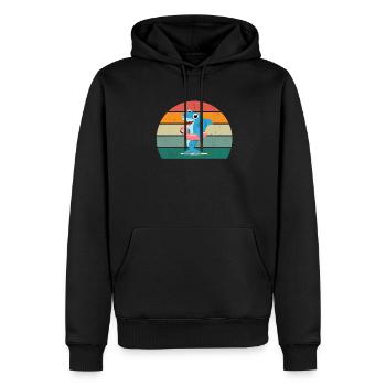 Whales Cetaceans Mammals Marine mammals Whales - Men’s Premium Organic Hoodie - black - Front - Nico (187cm)