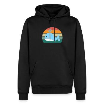 Baleines Cétacés Mammifères Mammifères marins Baleines - Sweat à capuche Premium bio Homme - noir - Devant - Nico (187cm)