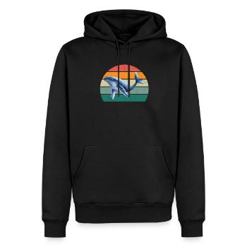 Baleines Cétacés Mammifères Mammifères marins Baleines - Sweat à capuche Premium bio Homme - noir - Devant - Nico (187cm)