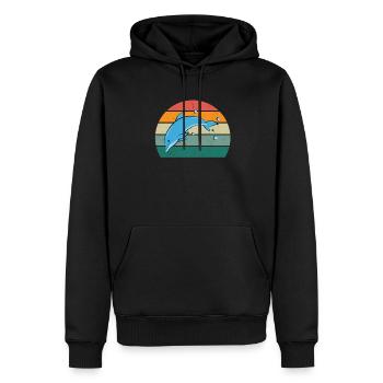 Baleines Cétacés Mammifères Mammifères marins Baleines - Sweat à capuche Premium bio Homme - noir - Devant - Nico (187cm)
