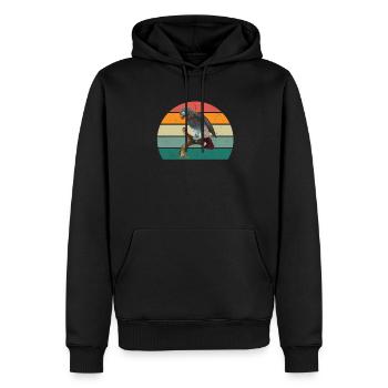 oiseaux vol planeur air plumes plumes vol oiseau - Sweat à capuche Premium bio Homme - noir - Devant - Nico (187cm)