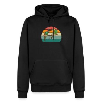 vögel fliegen gleiten luft feder federn flug vogel - Männer Premium Bio Hoodie - Schwarz - Vorne - Nico (187cm)