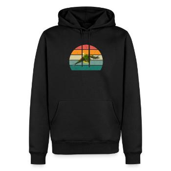 vögel fliegen gleiten luft feder federn flug vogel - Männer Premium Bio Hoodie - Schwarz - Vorne - Nico (187cm)
