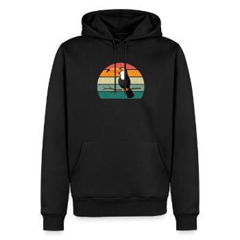 oiseaux vol planeur air plumes plumes vol oiseau - Sweat à capuche Premium bio Homme - noir - Devant - Nico (187cm)