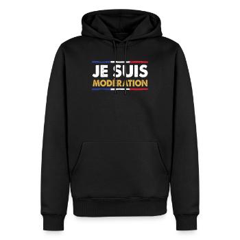 I Am Moderation Drink In Moderation French Beer - Männer Premium Bio Hoodie - Schwarz - Vorne - Nico (187cm)