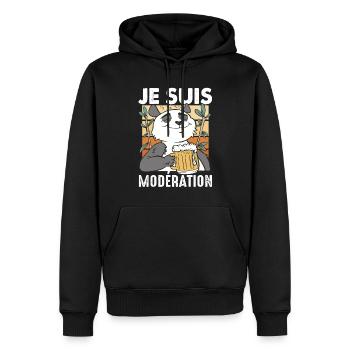 I Am Moderation Drink In Moderation Panda Beer - Männer Premium Bio Hoodie - Schwarz - Vorne - Nico (187cm)