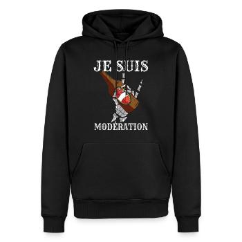 I Am Moderation Drink In Moderation Skeleton Beer - Männer Premium Bio Hoodie - Schwarz - Vorne - Nico (187cm)
