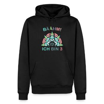 3 Jahre Geburtstagskind Regenbogen 3. Geburtstag - Männer Premium Bio Hoodie - Schwarz - Vorne - Nico (187cm)