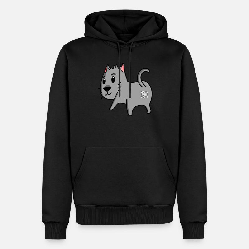 Katze Arsch - Katze Hintern - Männer Premium Bio Hoodie - Schwarz