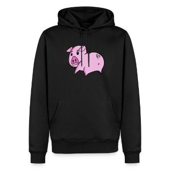 Schwein Arsch - Schwein Hintern - Männer Premium Bio Hoodie - Schwarz - Vorne - Nico (187cm)