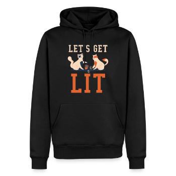 Obtenez des chats légers Noël juif Hanoukka - Sweat à capuche Premium bio Homme - noir - Devant - Nico (187cm)