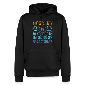 Le juif de Noël juif est mon modèle de Hanoukka - Sweat à capuche Premium bio Homme - noir - Devant - Nico (187cm)