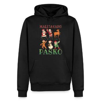Merry December Filipino Greetings Christmas - Men’s Premium Organic Hoodie - black - Front - Nico (187cm)