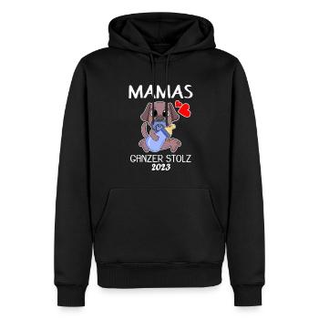 Baby 2023 - Geburt Schwanger 2023 - Baby Junge - Männer Premium Bio Hoodie - Schwarz - Vorne - Nico (187cm)