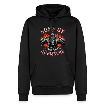 Nuremberg Motard Geschenk fils de Nuremberg - Sweat à capuche Premium bio Homme - noir - Devant - Nico (187cm)